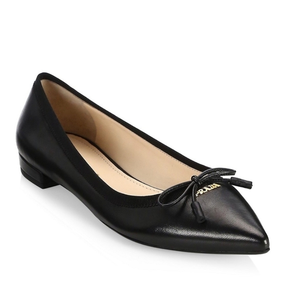 Prada Black Pointed Toe Flats - Picture 2 of 12